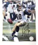 Marc Bulger #10 Scrambling St. Louis Rams Color Photo 2004 Signed Quarte... - $14.20