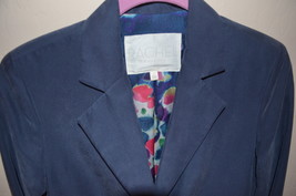 Rachel Rachel Roy Navy Blue Watercolor Boyfriend Blazer Jacket Size 0 XS - £7.86 GBP