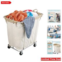 Large Rolling Laundry Cart 32.3'' x 19.7'' - Ultimate Storage for Home &amp;... - $177.16
