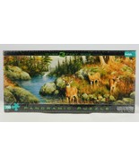 Hautman Brothers Deer &amp; Pines Panoramic 750pc Jigsaw Puzzle Buffalo Game... - £47.17 GBP