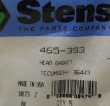 Stens 465-393 replaces Tecumseh Husqvarna Toro Craftsman Head Gasket 36443 - £6.15 GBP