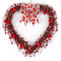 Wreaths For Front Door Decorations,15 Inch Valentine Door Wreath With Re... - £25.18 GBP