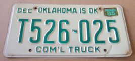Vintage Oklahoma Commercial Truck License Plate T526 State Separator 025 - £8.63 GBP