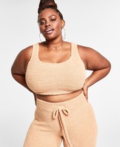 MSRP $59 Nina Parker Trendy Plus Size Teddy Scoop-Neck Bralette Beige Size - $13.43