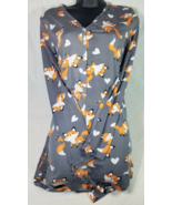 Weekend Edition Foxy Henley Romper PJs Heart and Fox Pattern XL Super Cute - $18.61