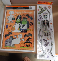 Halloween Bling Clings Eerie Alley Skeleton 19&quot;x5&quot; Monster Window Clings USA 68C - £5.56 GBP