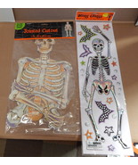 Halloween Bling Clings Eerie Alley Skeleton 19&quot;x5&quot; Jointed Cutout Skelet... - $9.39 CAD