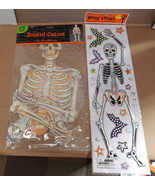 Halloween Bling Clings Eerie Alley Skeleton 19&quot;x5&quot; Jointed Cutout Skelet... - £5.53 GBP