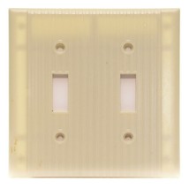 Wall Double Switch Plate Cover Bakelite Cream Beige Ivory Vintage - $9.87