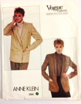 Vintage Vogue #2985 Fitted &amp; Double Breasted Jackets Anne Klien Size 12 UNCUT-  - £7.44 GBP