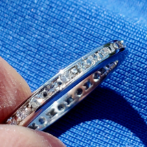 Earth mined Diamond Eternity Wedding Band Antique Platinum Anniversary Ring 5.25 - £1,186.82 GBP