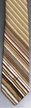 Oscar De La Rente Necktie Brown White Black Stripes Skinny - $7.24