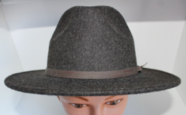 Women&#39;s Black C.C Wool Fedora Felt Hat With Leather Band Adjustable Size - £17.28 GBP