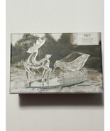 Pier 1 Imports Christmas Reindeer and Sleigh Clear Glass in Box - £18.55 GBP