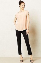 Anthropologie Maeve Clipdot Buttoned Tee Coral Size 8 - £4.72 GBP