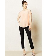 Anthropologie Maeve Clipdot Buttoned Tee Coral Size 8 - £4.69 GBP