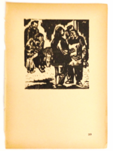 Chinese Woodcut Print &quot;Between Poverty and Illness&quot; Woodcuts of Wartime China  - £5.52 GBP