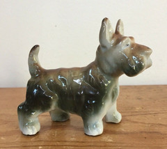 Vintage Japan Scottie Dog Scottish Terrier Glazed Porcelain Figurine Figure 3.5&quot; - £29.08 GBP