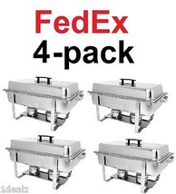 FedEx 4 PACK CATERING FOLDING CHAFER CHAFING Dish Sets 8 QT PARTY PACK w... - £325.80 GBP