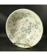 Kotobuki Footed Bowl, Peony Blossoms Teal Porcelain 7.25&quot; Made In Japan ... - £11.95 GBP