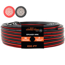 100&#39; Feet 16 Gauge Zip Speaker Wire Red Black Stranded Copper Clad Power Ground - £32.23 GBP