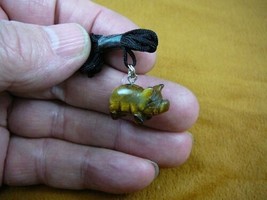 (an-pig-6) PIG piggy tigereye carving Pendant NECKLACE FIGURINE I love b... - £6.15 GBP