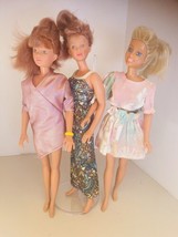 1987 Vintage Maxie Doll Lot of 3 Fashion Dolls Hasbro 12&quot; Barbie-like Flat Feet - £34.84 GBP
