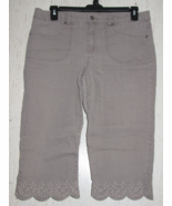 EXCELLENT WOMENS GLORIA VANDERBILT BEIGE DENIM SCALLOPED SKIMMER  SIZE 14 - €20,26 EUR