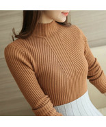 Winter Women Knitted Pullover Sweater Long Sleeve Turtleneck Slim Sweate... - £16.82 GBP