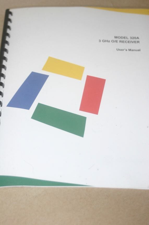 JDI Uniphase 320A 3 GHz O/E Receiver Operating/Maintenance User&#39;s Manual - $24.50
