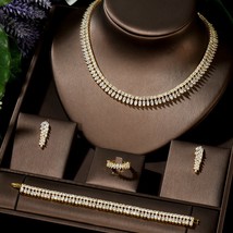 New Trendy Leaf Design Bridal Wedding Jewelry Sets Necklace Earring Set High Qua - £73.63 GBP