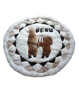 Alpakaandmore Original Peruvian Alpaca Fur Rug Round 39.37&quot; Handmade - £113.86 GBP