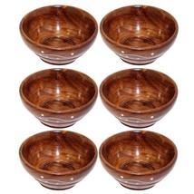 Wooden Multipurpose Bowl Home Kitchen dinnerware Serving (Set of 6+6 Spoon)4inch - £28.97 GBP