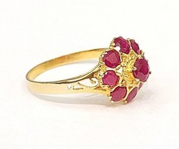 14k solid yellow gold ruby princess ring from Thailand size 5 - 9.5 #b4 - £240.09 GBP