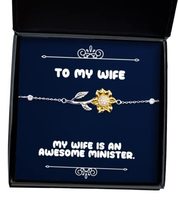 Wife for, My Wife is an Awesome Minister, Inappropriate Wife Sunflower Bracelet, - £38.98 GBP
