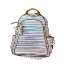 Madden Girl Boho Indie Striped Tribal Print Backpack Pink vegan leather trim  - £21.42 GBP