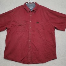 Carhartt Mens Shirt Size XL Red  Button Up Short Sleeve Outdoors Work - £14.18 GBP