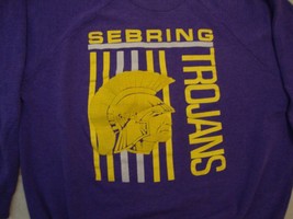 Vintage Sebfing Trojans Purple Crew Neck Sweatshirt Size M - £18.18 GBP