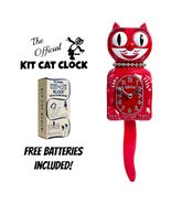 RETRO KITCHEN LADY KIT CAT CLOCK 15.5&quot; Red Kit-Cat Klock USA MADE Free B... - $69.99