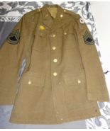 WWII UNIFORM JACKET COAT W/ ORIGINAL PATCHES &amp; RANK 6TH SERVICE COMMAND ... - $118.79
