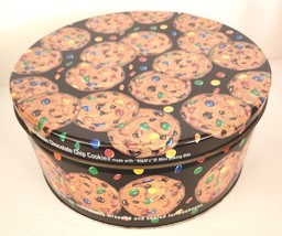 M&amp;M&#39;s Candy Collectible Cookie Tin Double Chocolate Large 10 Inch Diameter RARE - £35.34 GBP