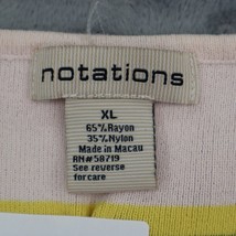 Notations Shirt Womens XL Multicolor Sleeveless Round Neck Knit Stripe Top - £20.23 GBP