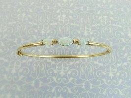 2Ct Oval Cut FireOpal Simulated Bangle Bracelet In 14K Yellow Gold Plated Silver - £170.27 GBP