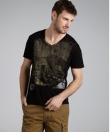 DRIFTER Black Graphic Print Ombre Cotton T-Shirt MSRP: $55.00 &quot;Large&quot; - £15.54 GBP