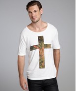 T-Squad White Cotton Jersey &#39;Chris&#39; Graphic T-Shirt MSRP: $50.00 &quot;Medium&quot; - £19.44 GBP