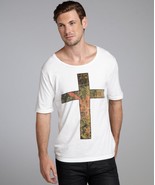 T-Squad White Cotton Jersey &#39;Chris&#39; Graphic T-Shirt MSRP: $50.00 &quot;Medium&quot; - $33.95 CAD