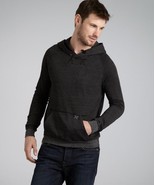 DRIFTER Faded Black Shawl Collar &#39;Quest&#39; Hooded Sweatshirt MSRP$105.00 &quot;... - $940.64 MXN