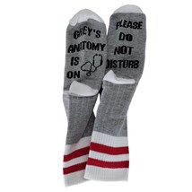 Funny Socks Do Not Disturb Greys Anatomy Is On Gray Red White Popular NIP - £7.95 GBP