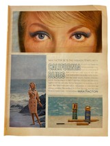 Vintage 1962 Max Factor California Blues Eyeshadow Advertisement Print A... - $10.88