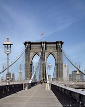 Pedestrian walkway across Brooklyn Bridge in New York City Photo Print - £7.05 GBP+